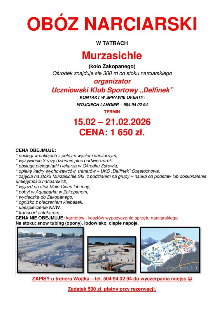 OFERTA OBOZU NARCIARSKIEGO